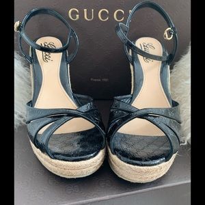 Gucci platform sandals espadrille 8.5